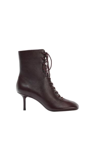 LEATHER KITTEN ANKLE BOOTS