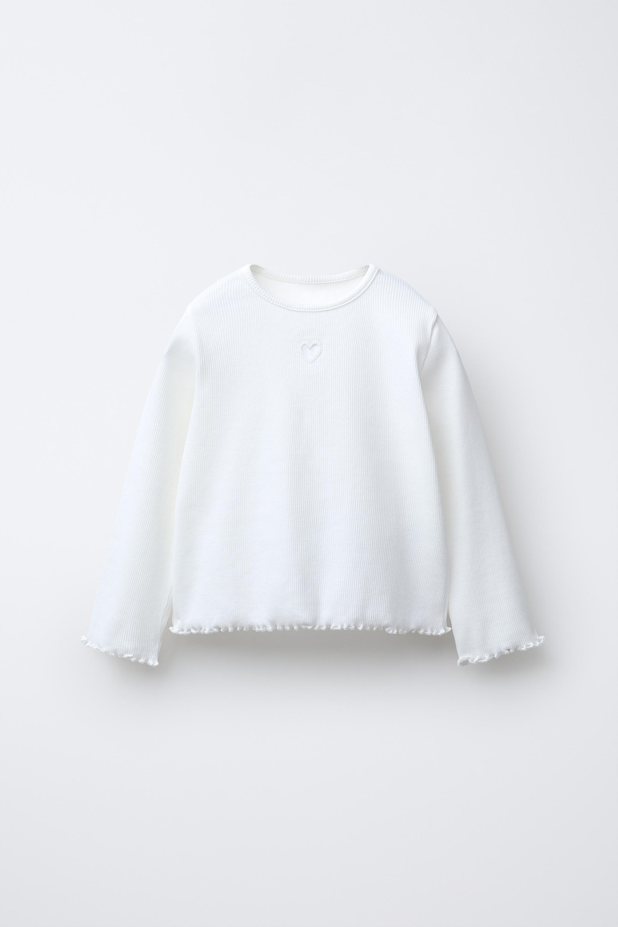 RIBBED HEART T-SHIRT - White | ZARA United States
