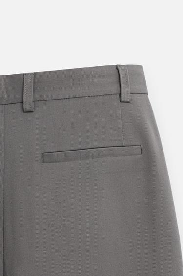 PLEATED RELAXED FIT BERMUDA SHORTS - Grey by Zara - Image 8