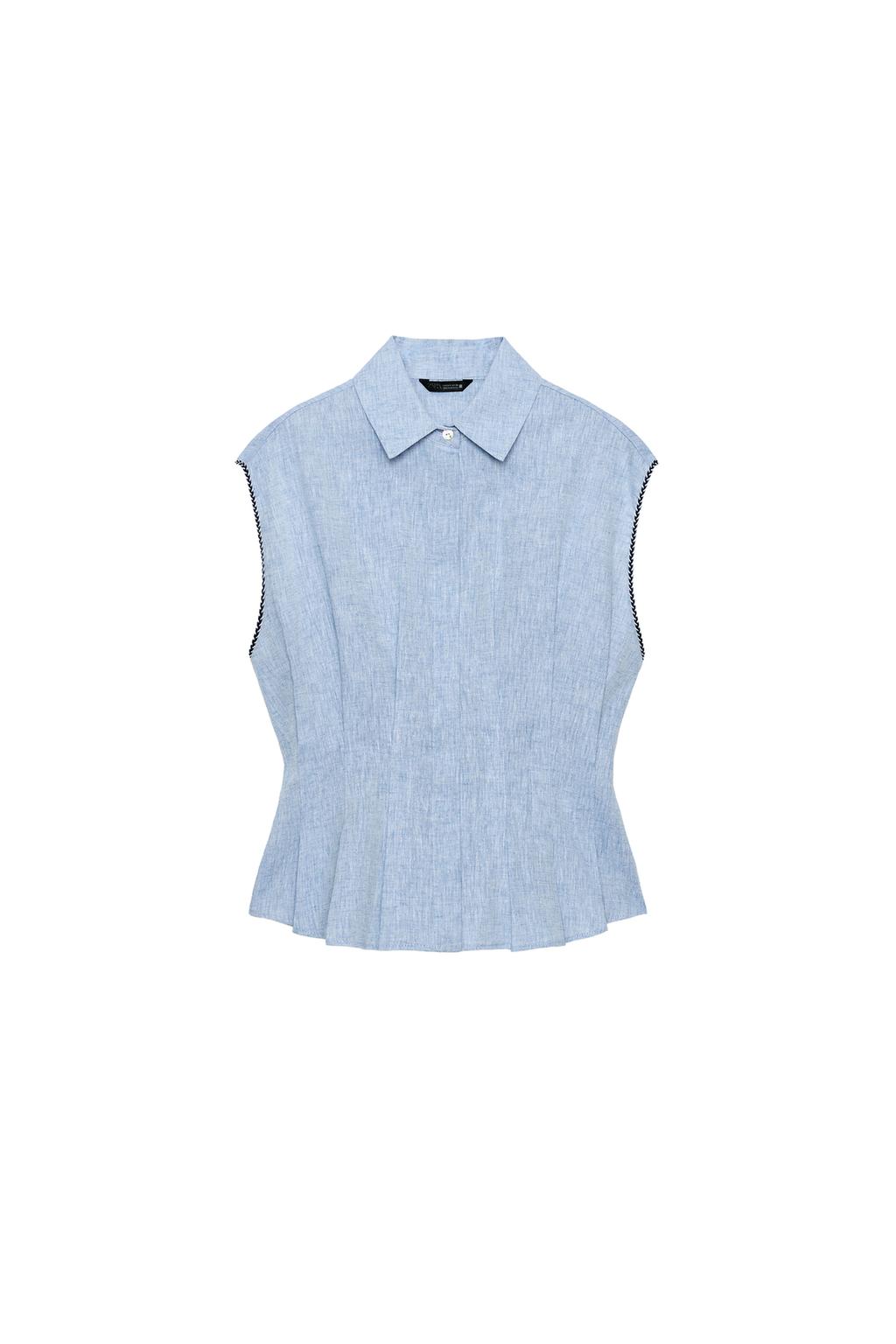 LINEN DARTED TOP - image 3