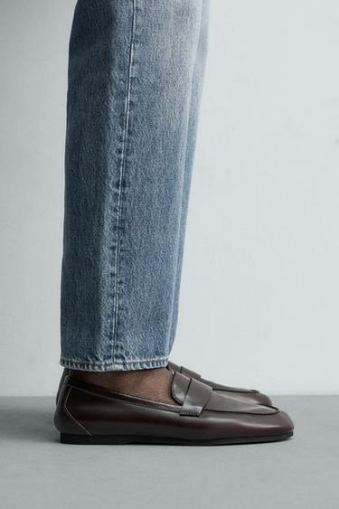 MOCASSINS EN CUIR À MASQUE SEMELLE VIBRAM® AARON LEVINE X ZARA - Marron de Zara - Image 0