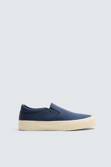 Zara FABRIC LACELESS SNEAKERS - Dark Blue