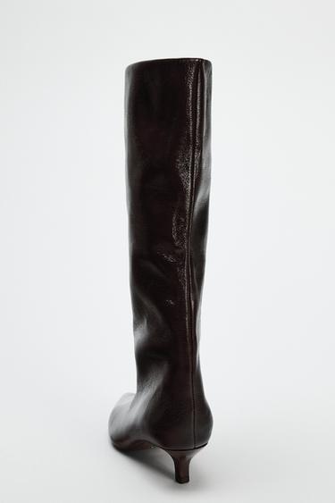 BOTTES À TALONS KITTEN - Bordeaux de Zara - Image 4