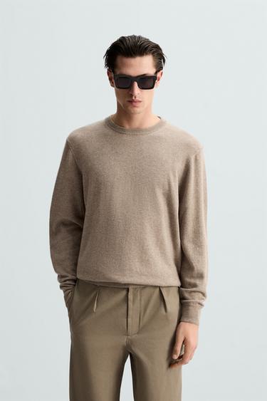 Zara 100% CASHMERE SWEATER - Beige marl
