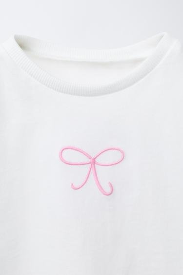 EMBROIDERED SLOGAN T-SHIRT - White by Zara - Image 2