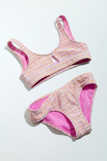 Zara 6-14 YRS / STRUCTURED STRIPED BIKINI - Fuchsia