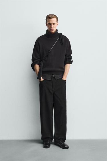 מכנסי BALLOON FIT מקורדרוי - שחור של Zara