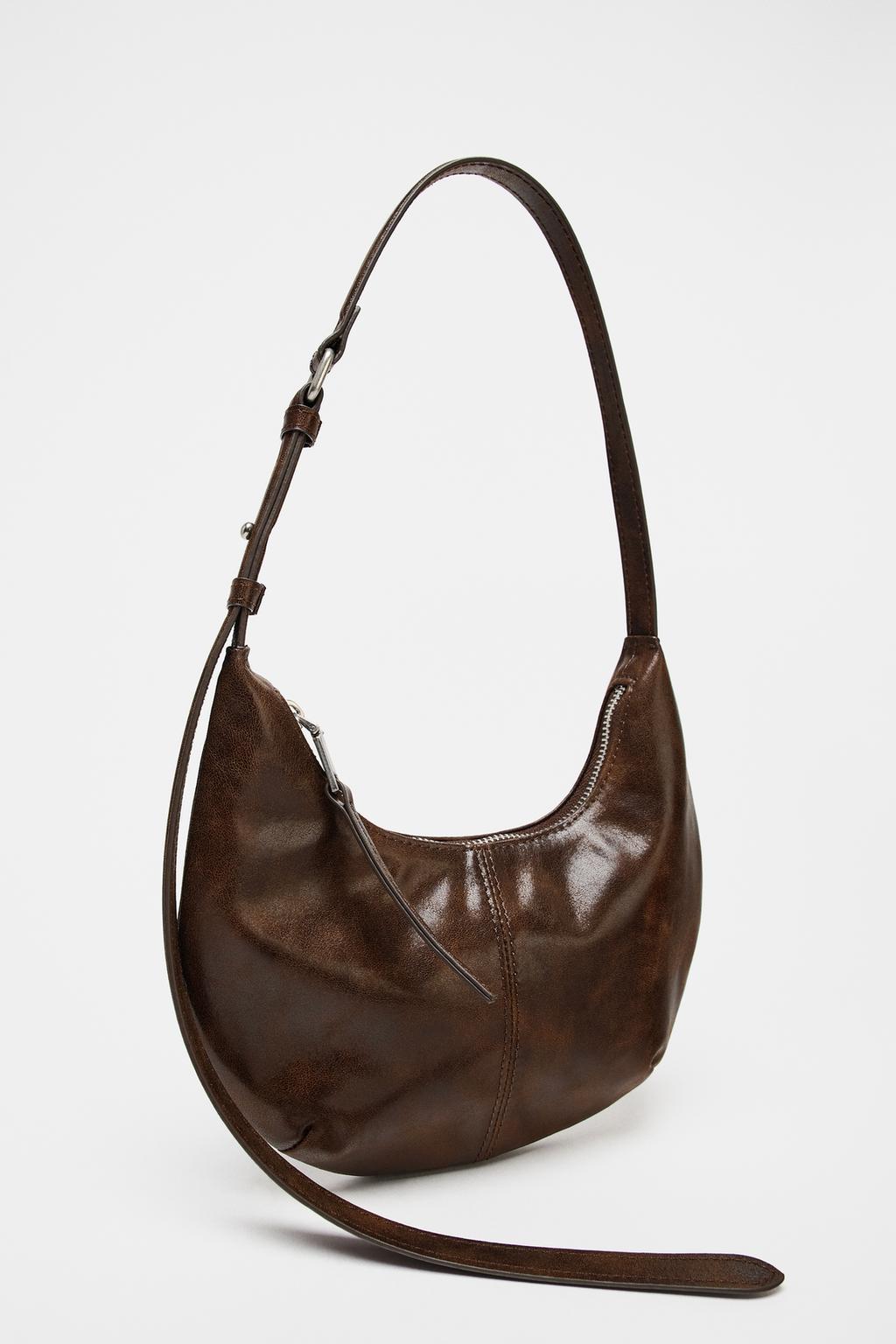 DISTRESSED EFFECT SHOULDER BAG