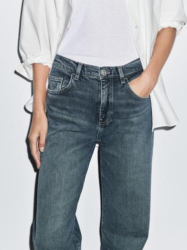 Zara Mid-rise bell bottom jeans - Mid-blue