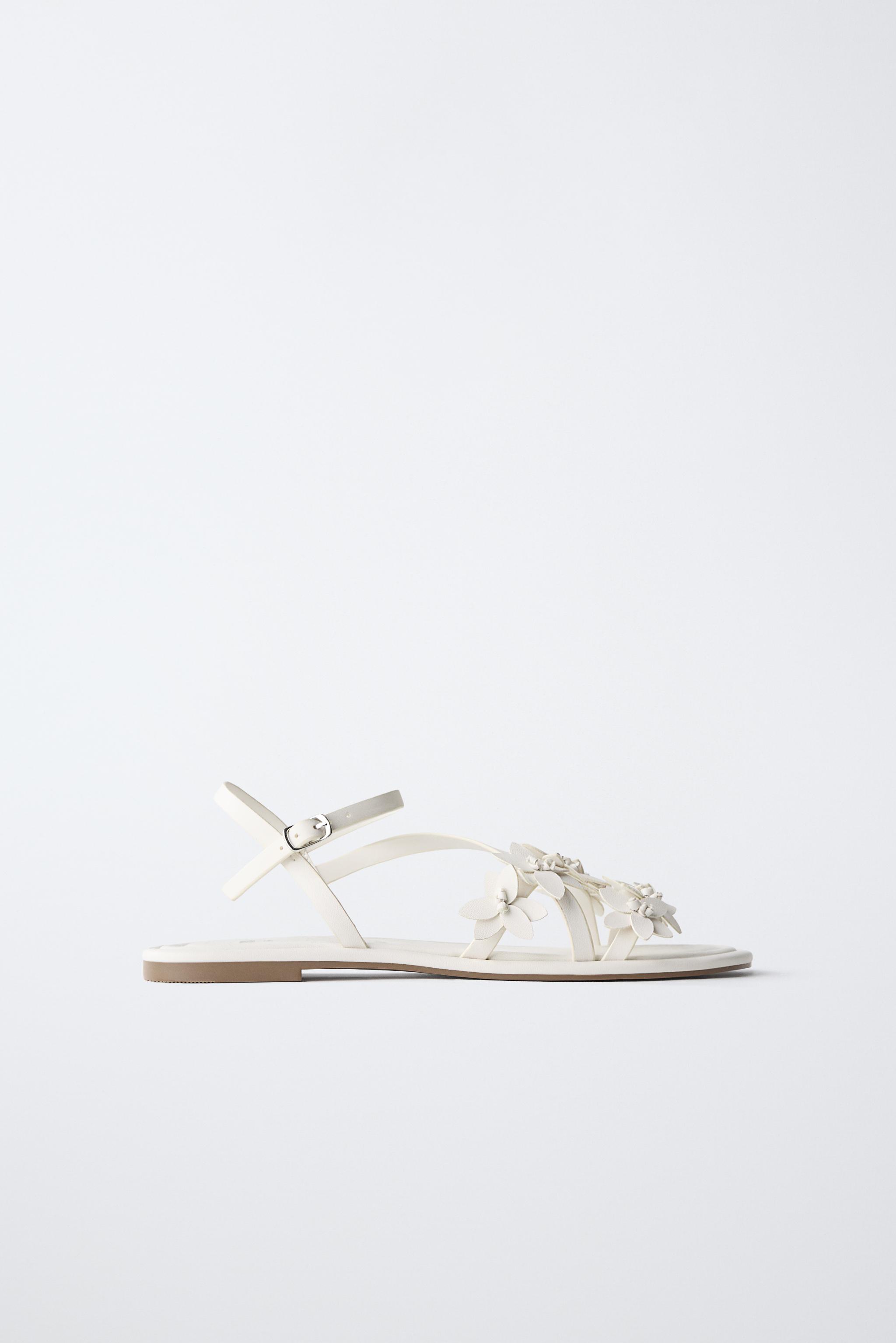 FLORAL SANDALS — White