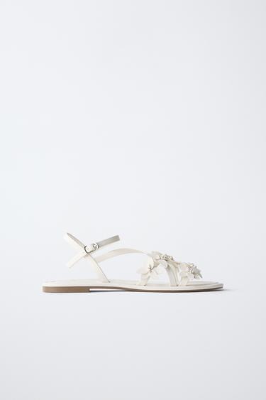 FLORAL SANDALS - White by Zara