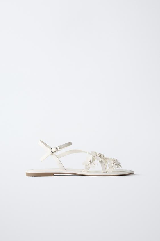 FLORAL SANDALS - White by Zara - Image 0