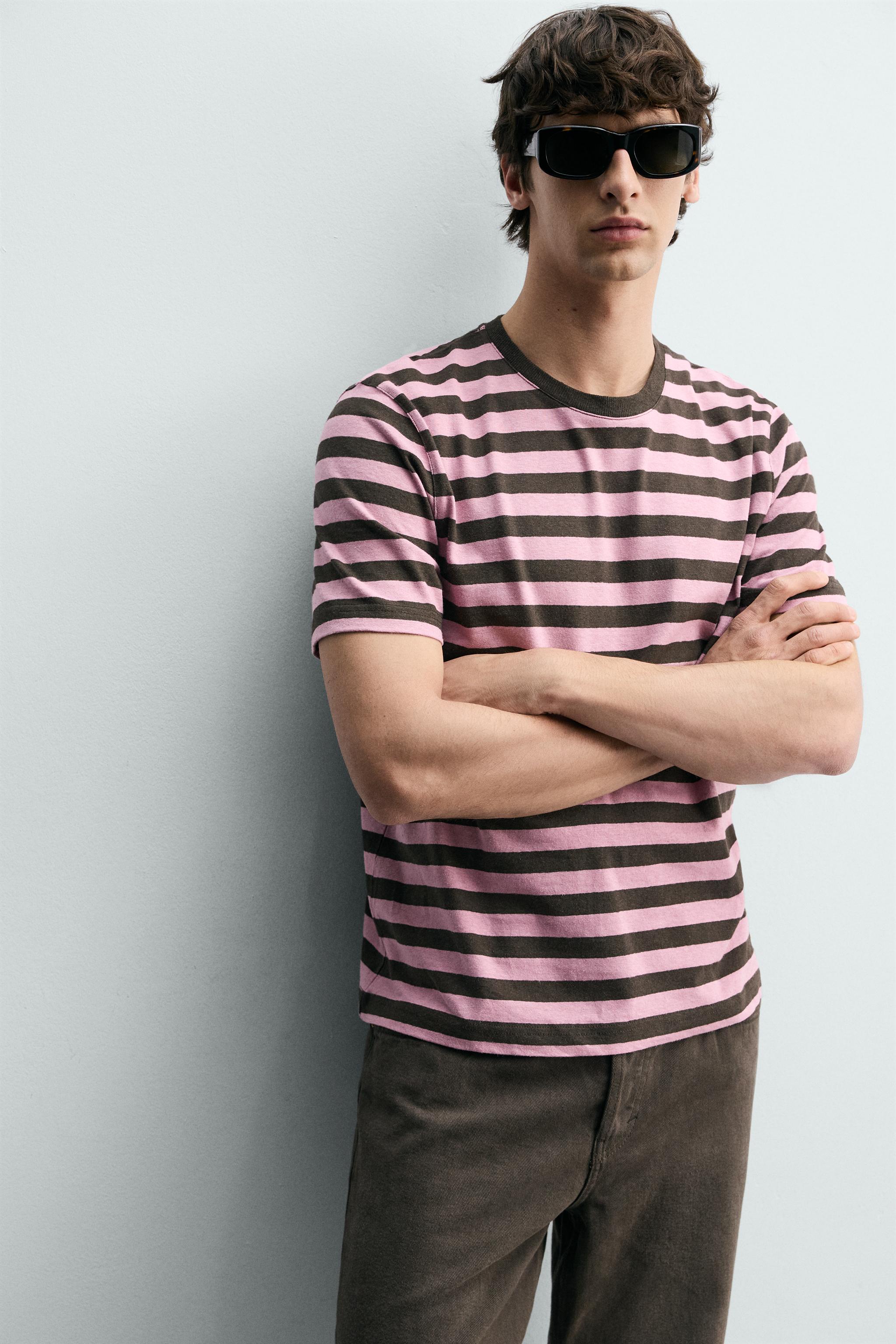 T-SHIRT EN JACQUARD À RAYURES