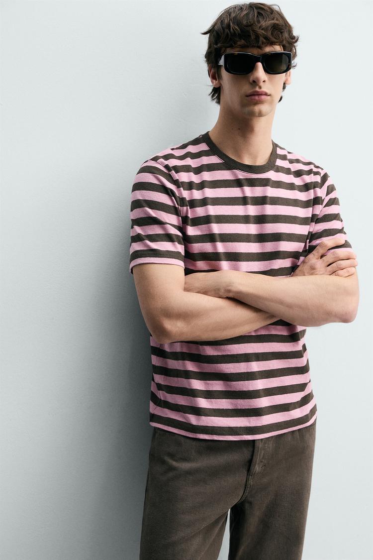 ZARA STRIPED JACQUARD T-SHIRT
