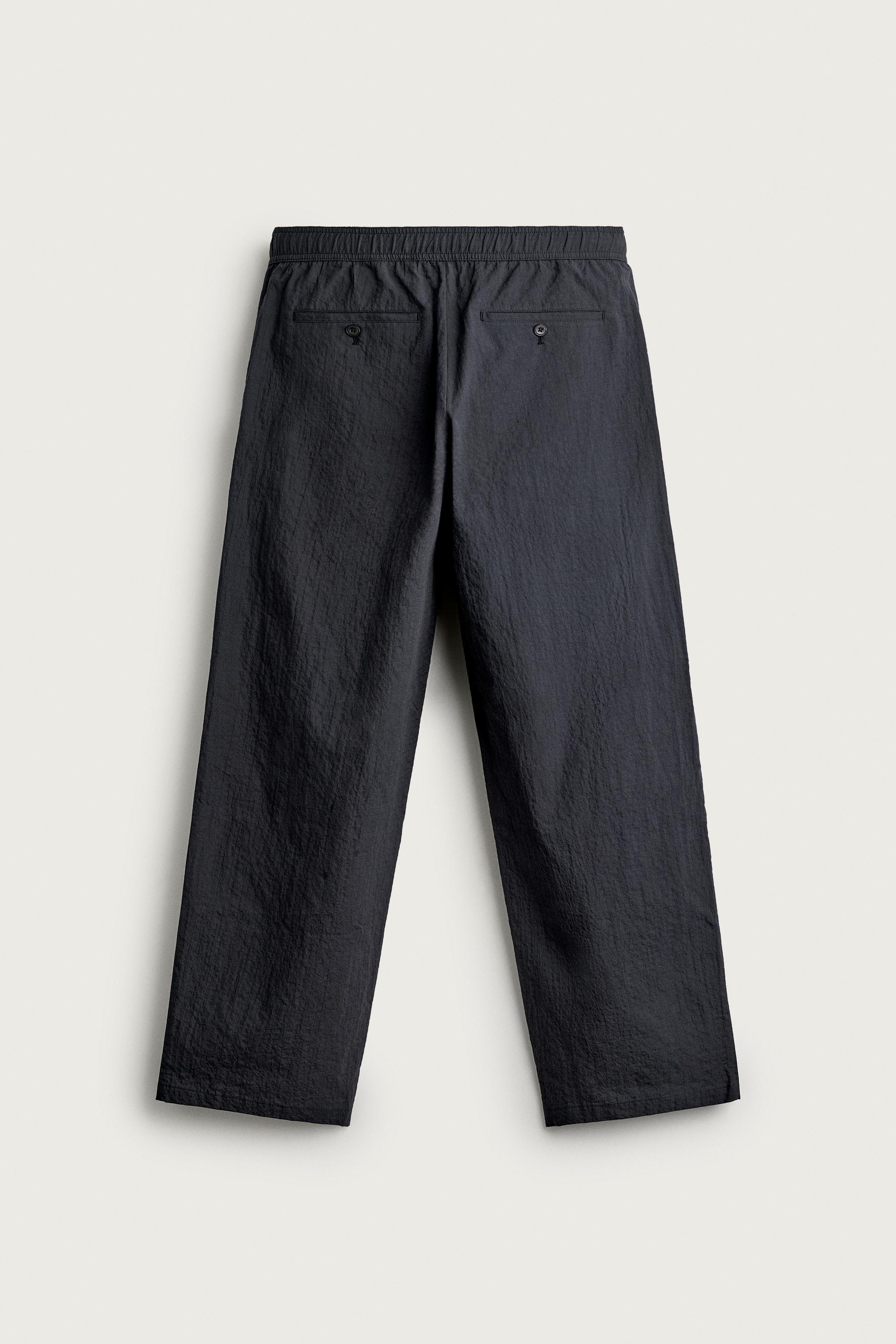 Мужские брюки Zara STRAIGHT FIT SEERSUCKER PANTS — фото 8