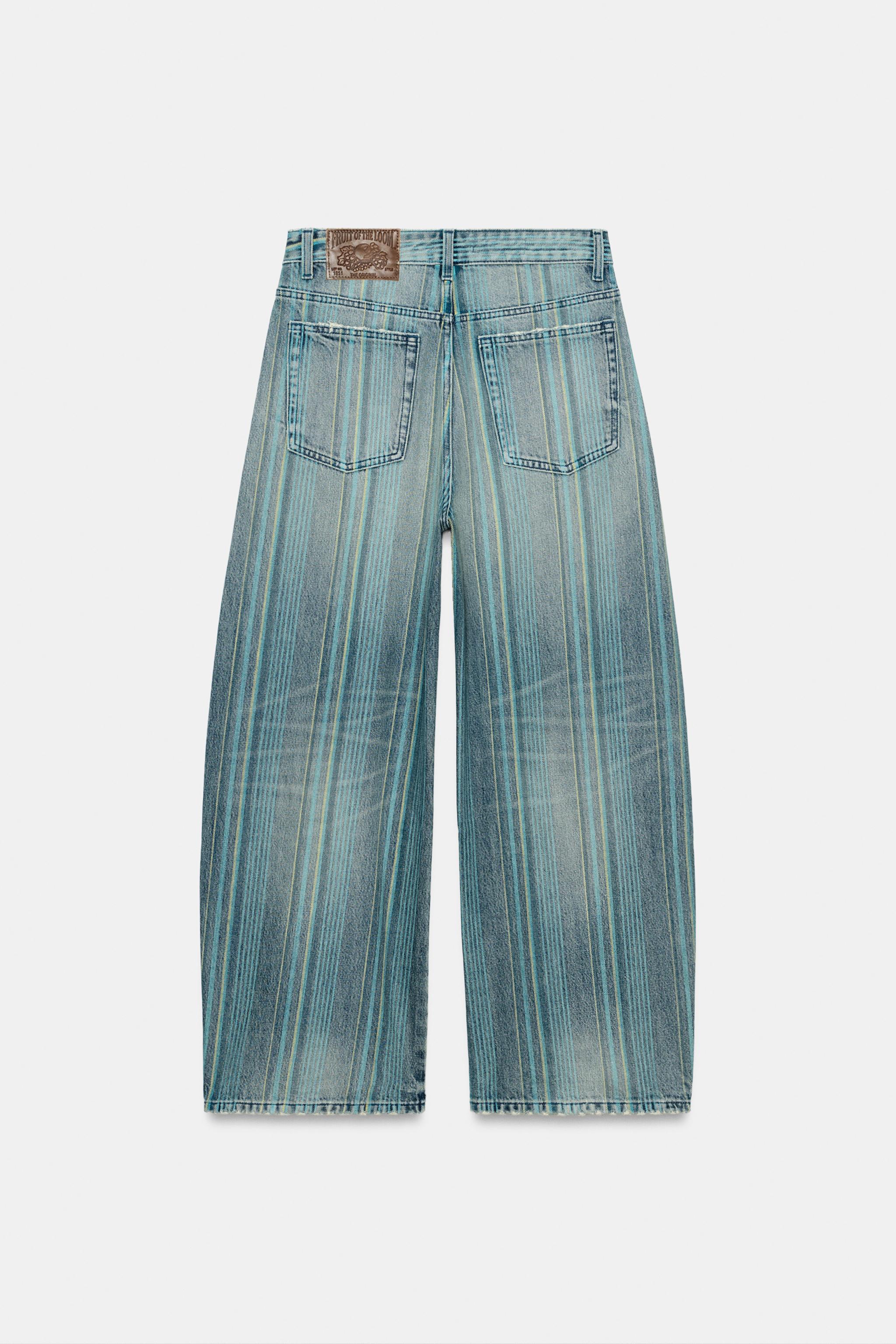 FRUIT OF THE LOOM™ STRIPED BAGGY JEANS