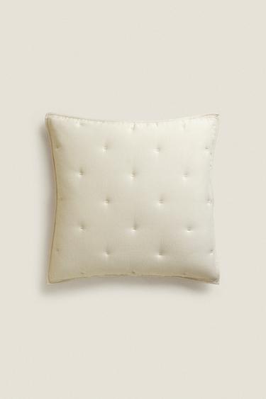 MICROFIBRE CUSHION COVER FOR QUILTS - Light beige by Zara