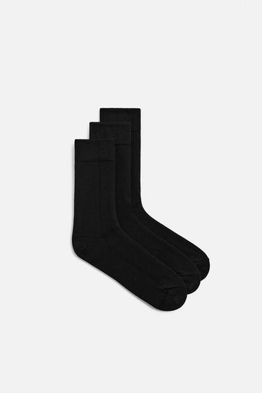 3-PACK OF PLAIN SOCKS - Black by Zara - Image 1