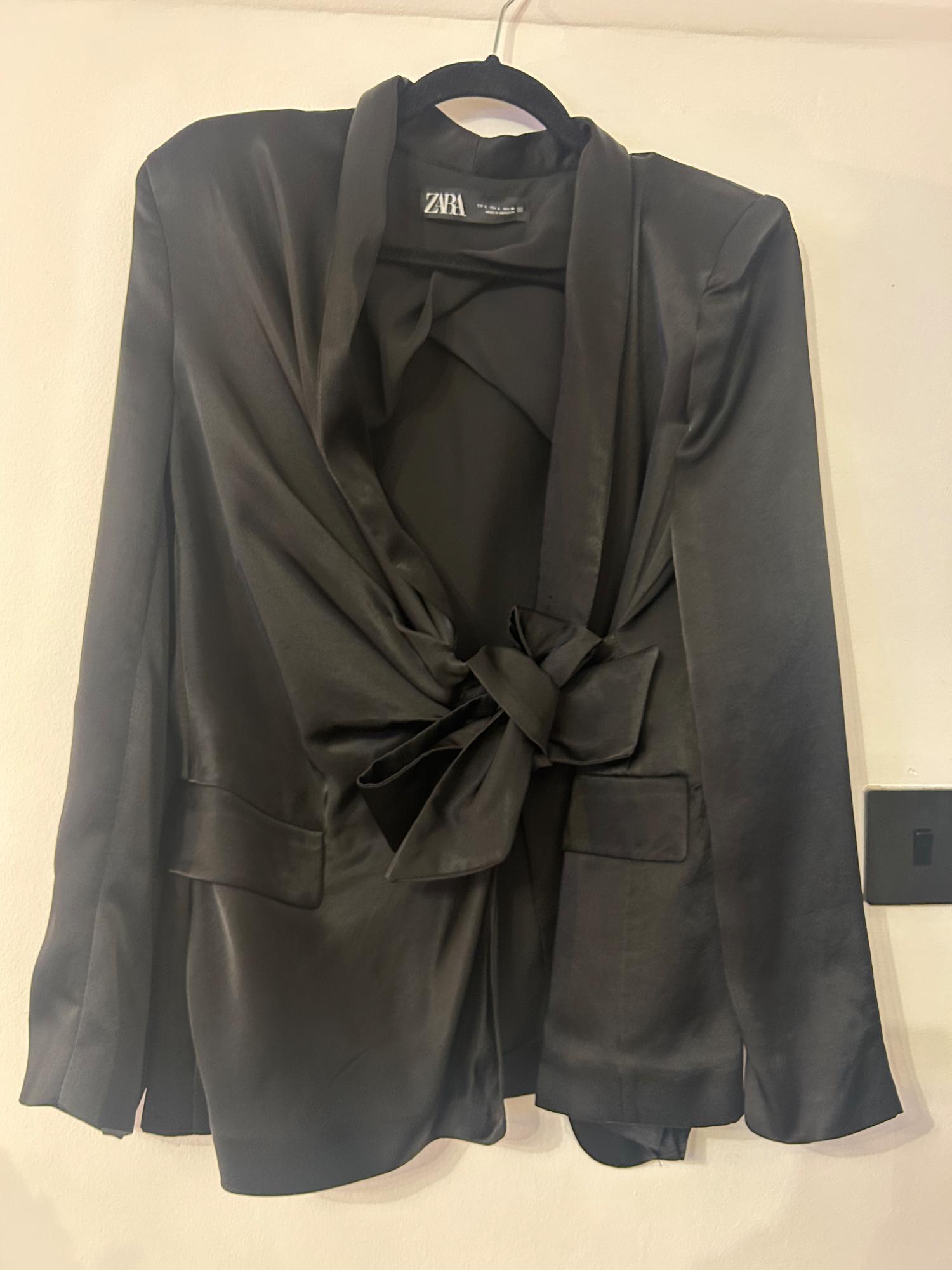 SATIN BLAZER WITH BOW