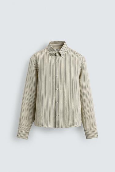 CHEMISE RELAXED FIT À RAYURES ÉDITION LIMITÉE - Jaune clair de Zara