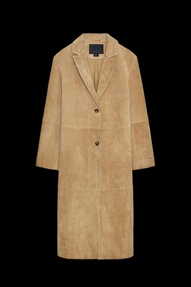 Zara ZW COLLECTION LIMITED EDITION SUEDE COAT - Beige