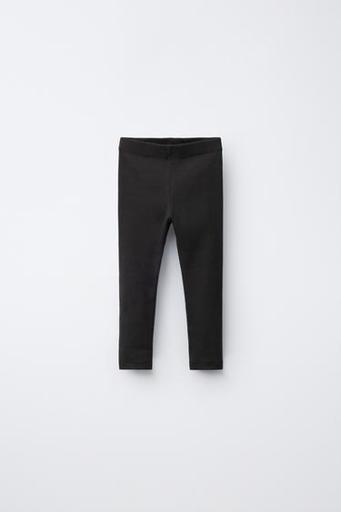 Zara BASIC RIBBED LEGGINGS - Dark anthracite