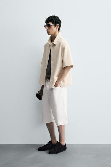 CHEMISE INTERLOCK STRUCTURÉE - Blanc cassé de Zara - Image 3
