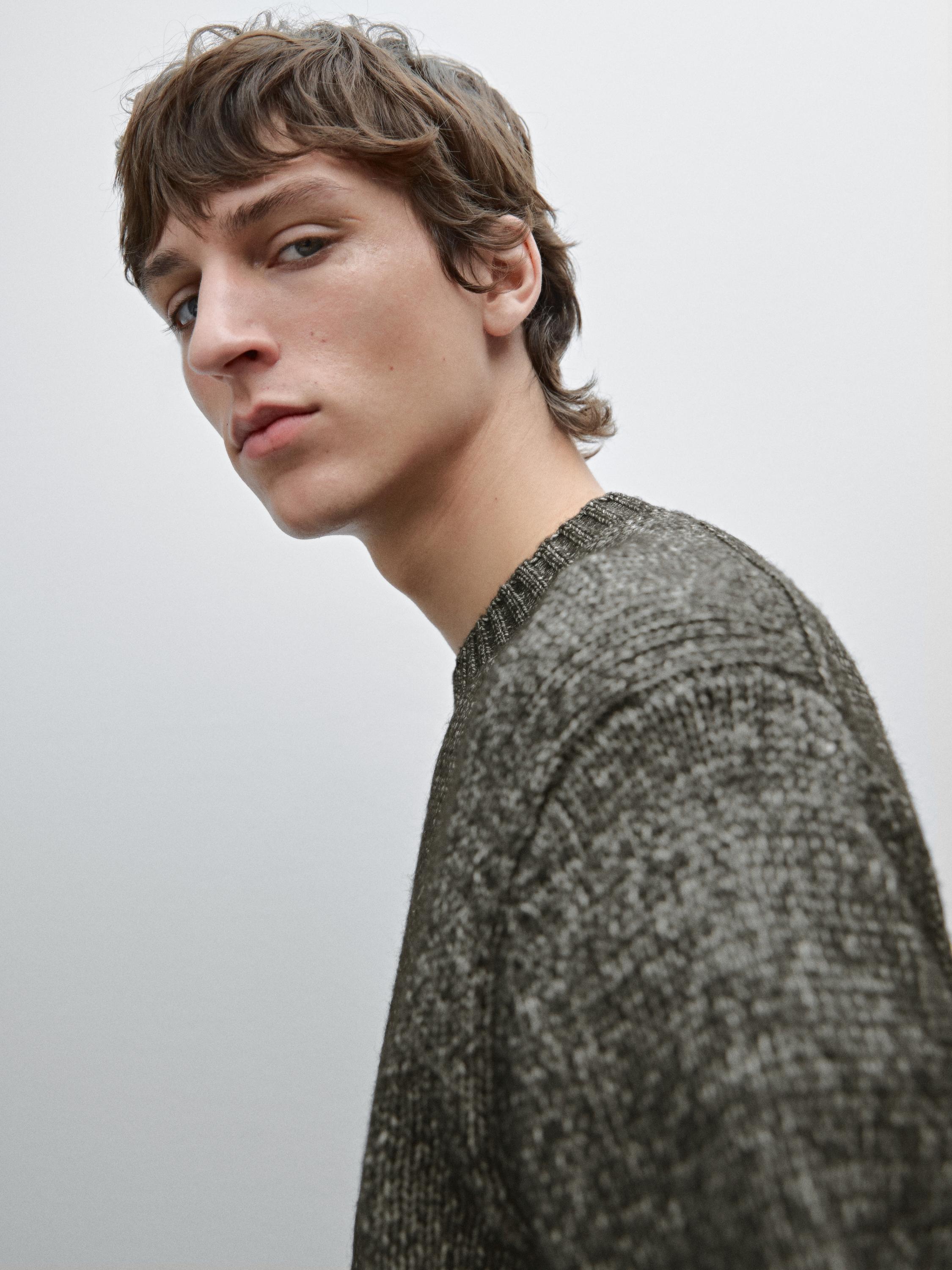 Cotton blend melange knit sweater - Anthracite Gray | ZARA Cotton blend melange knit sweater - Anthracite Gray | ZARA