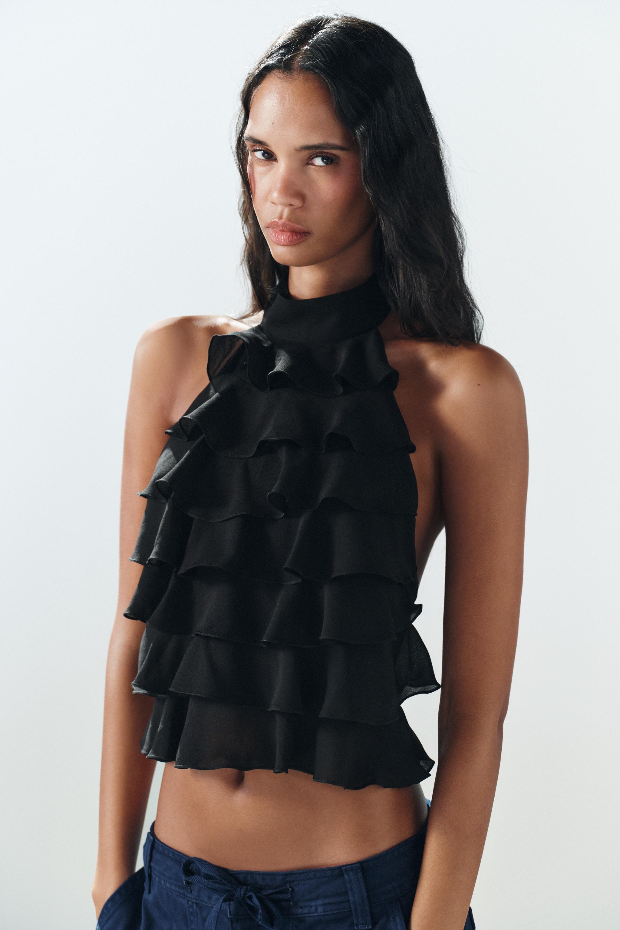 Zara Georgette Halter Top görsel 2