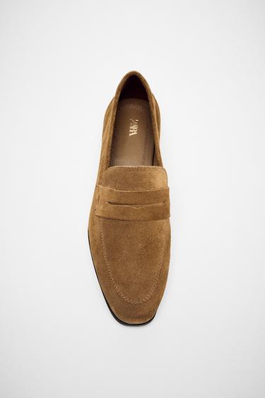 MOKASSIN AUS ZIEGENVELOURSLEDER - Sandfarbe von Zara