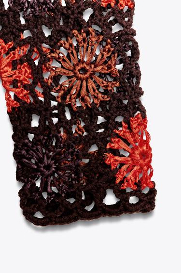 ROBE MINI EN MAILLE CROCHET - Marron de Zara - Image 7