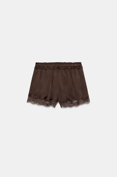 COMBINED LACE SHORTS - Brown by Zara - Image 5