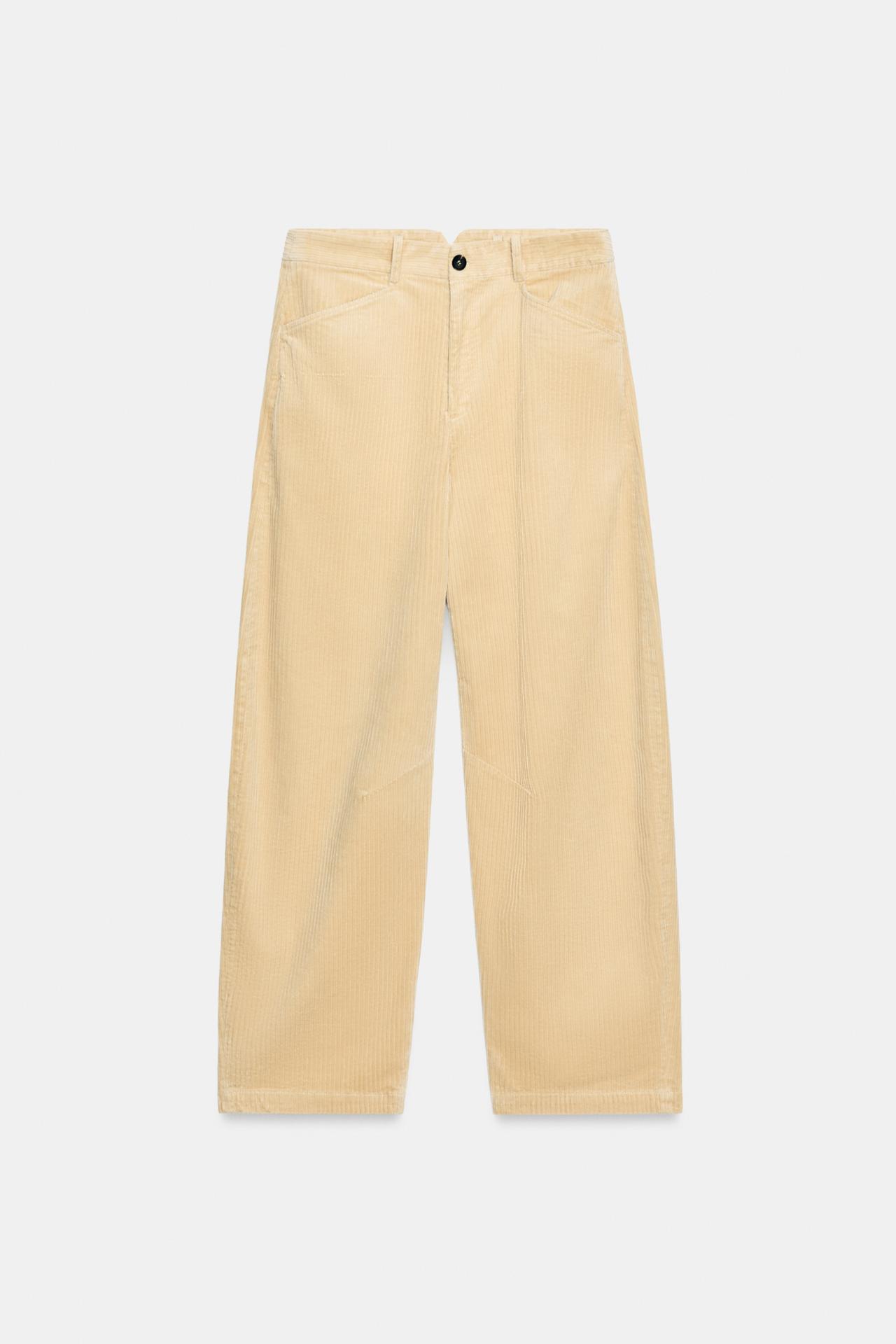 CORDUROY PANTS ZW COLLECTION — Ecru