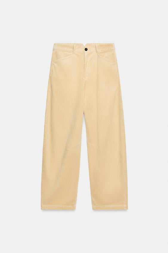 ZW COLLECTION CORDUROY TROUSERS - Ecru by Zara - Image 0