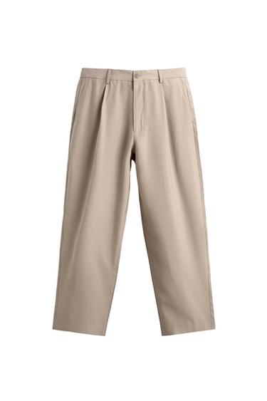 PANTALÓN FLUIDO PLIEGUES - Beige claro de Zara