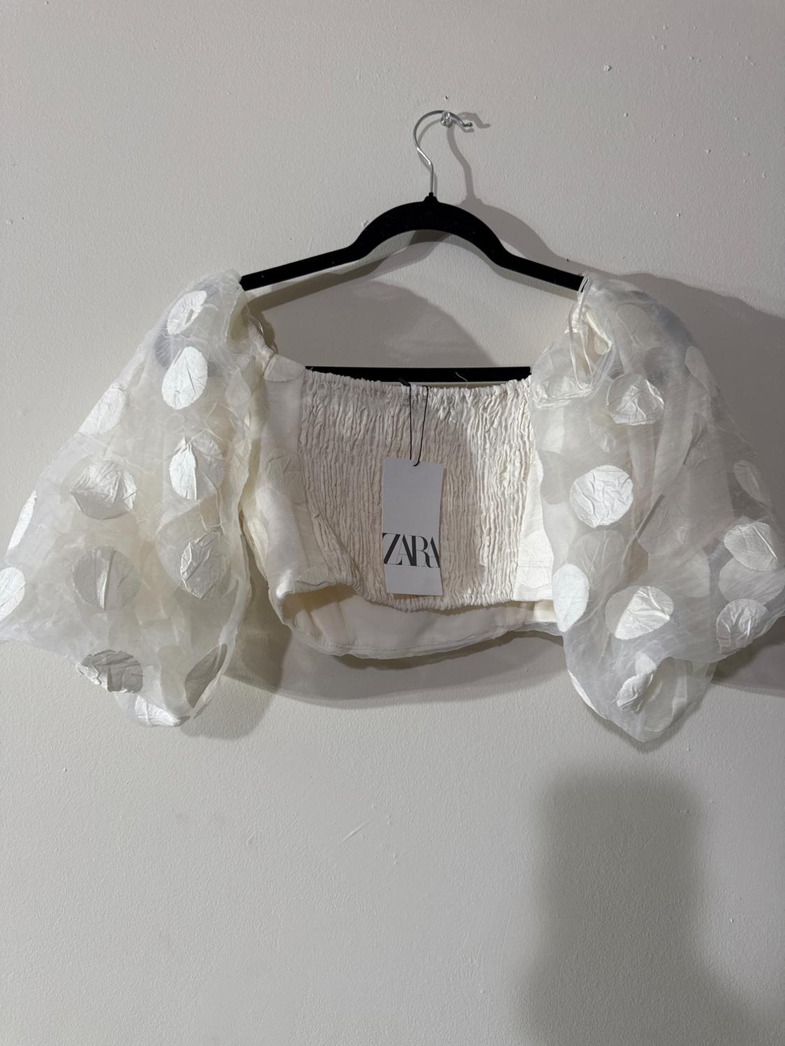 BALLOON SLEEVE CROP TOP - Image 2