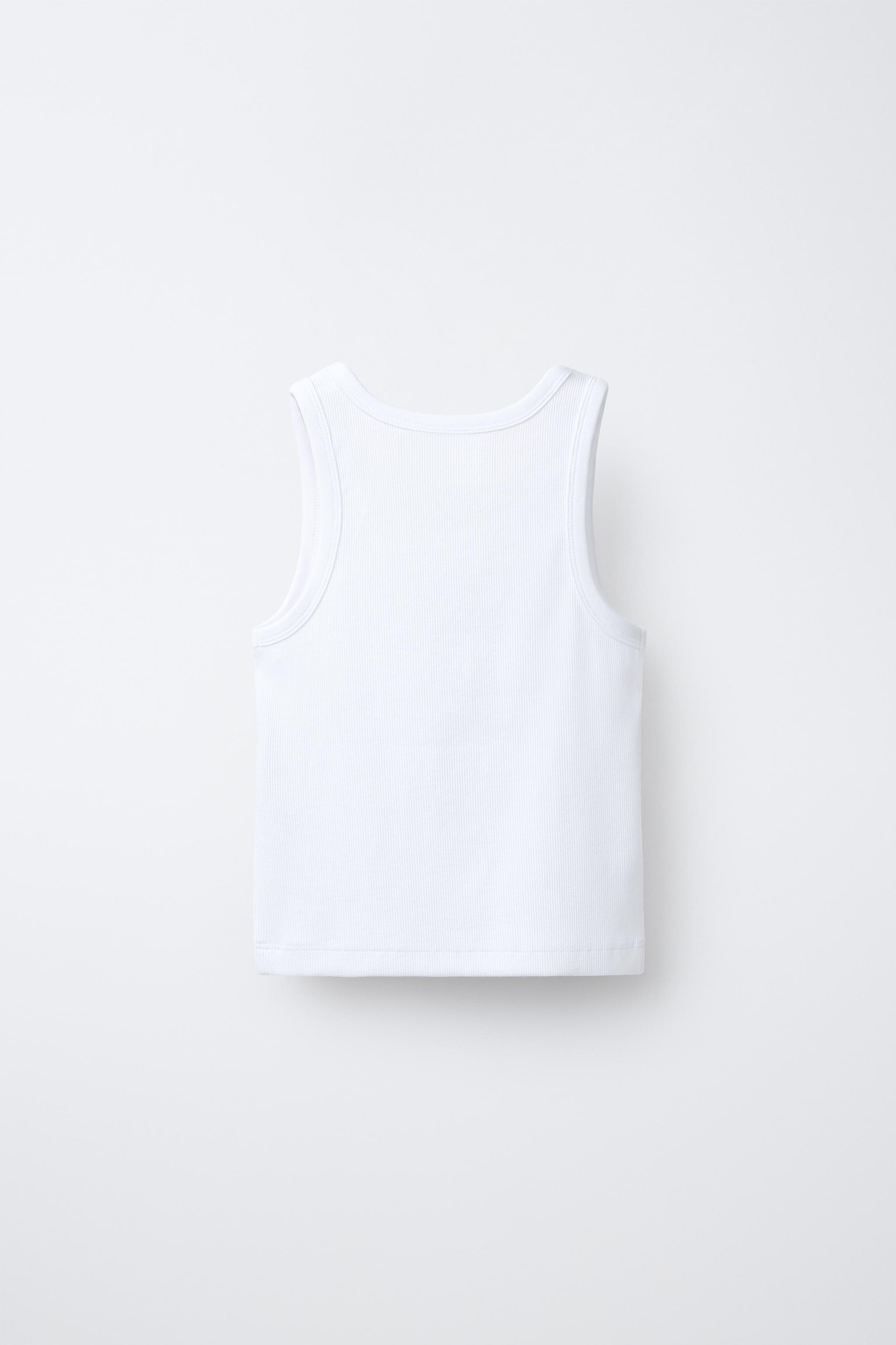 RIBBED RACERBACK T-SHIRT — White