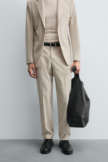 PANTALÓN TRAJE ESTRUCTURA - Crudo de Zara