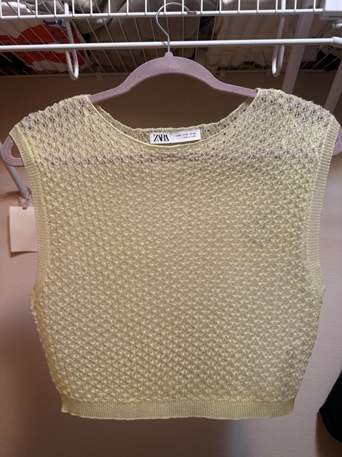 TEXTURED KNIT SEMI-SHEER TOP