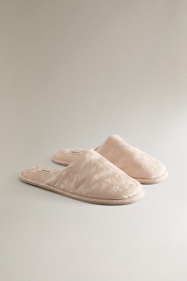 JACQUARD MULE SLIPPERS - Sand Brown by Zara