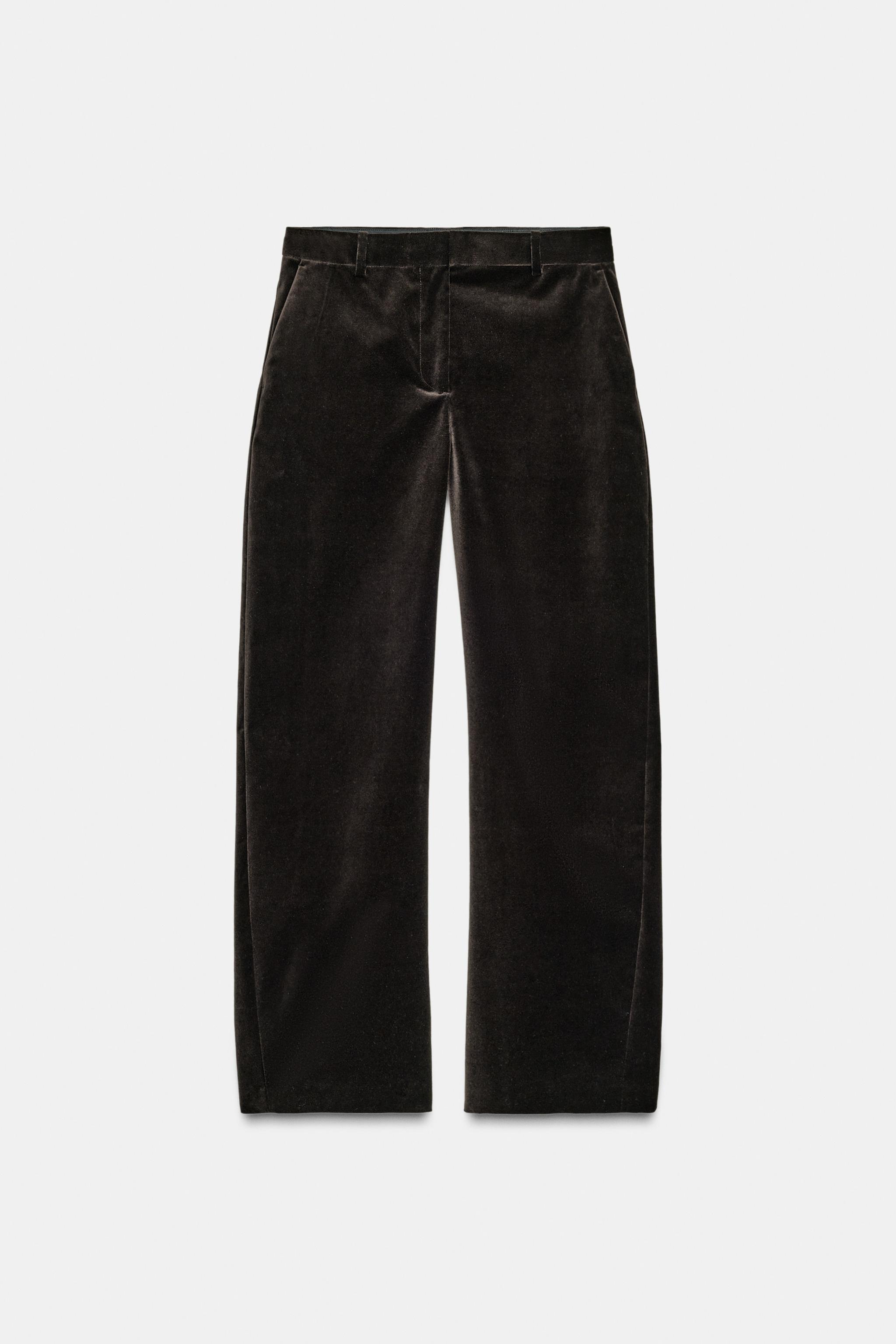 ZW COLLECTION VELVET TAPERED PANTS