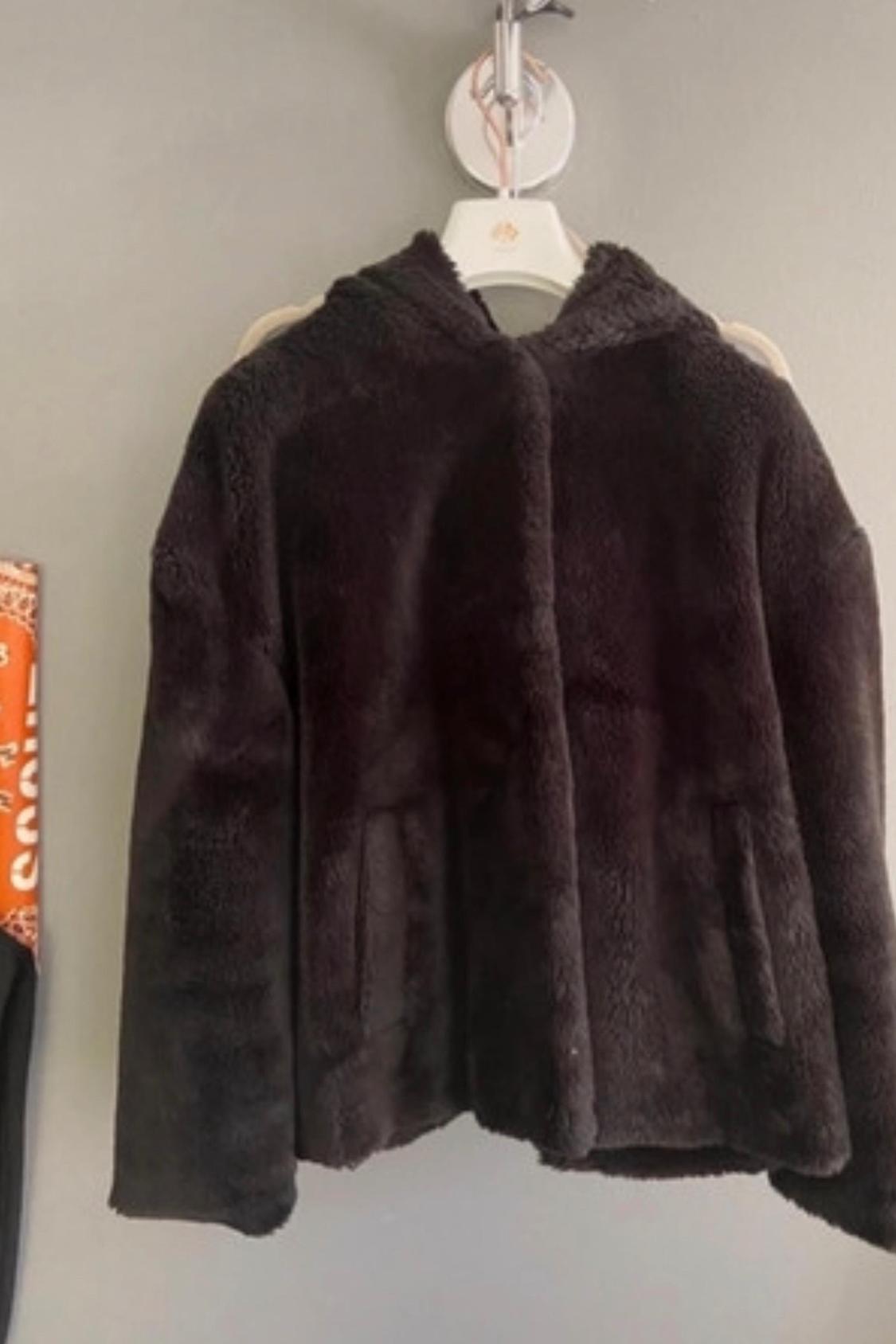 COAT WITH FAUX FUR HOOD