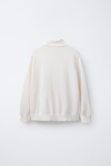 PULL EN MAILLE À COL ROULÉ - Écru de Zara - Image 1