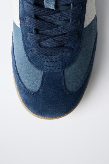 LEATHER BOXING HIGH-TOP SNEAKERS - Blue by Zara - Image 5