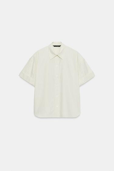 CAMISA OVERSIZE POPELÍN RAYAS - amarillo de Zara