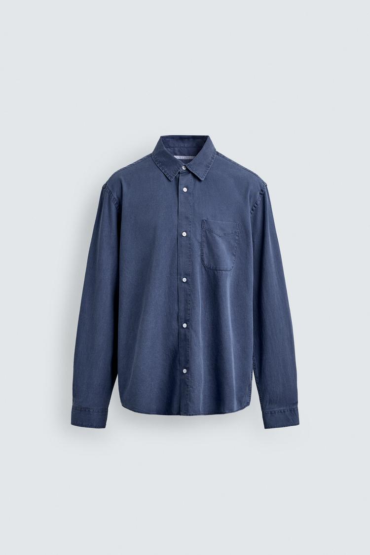 ZARA REGULAR FIT LYOCELL/COTTON SHIRT