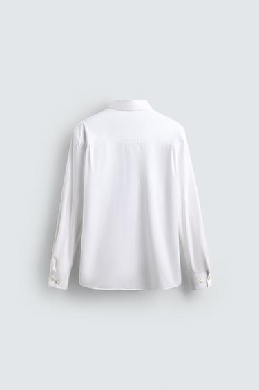 CHEMISE REGULAR FIT EN POPELINE - Blanc de Zara - Image 6