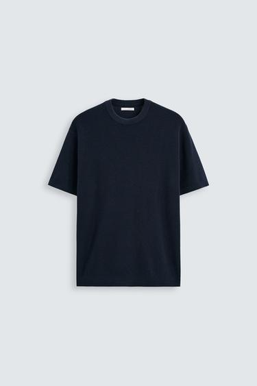 PEARL KNIT T-SHIRT - Navy blue by Zara