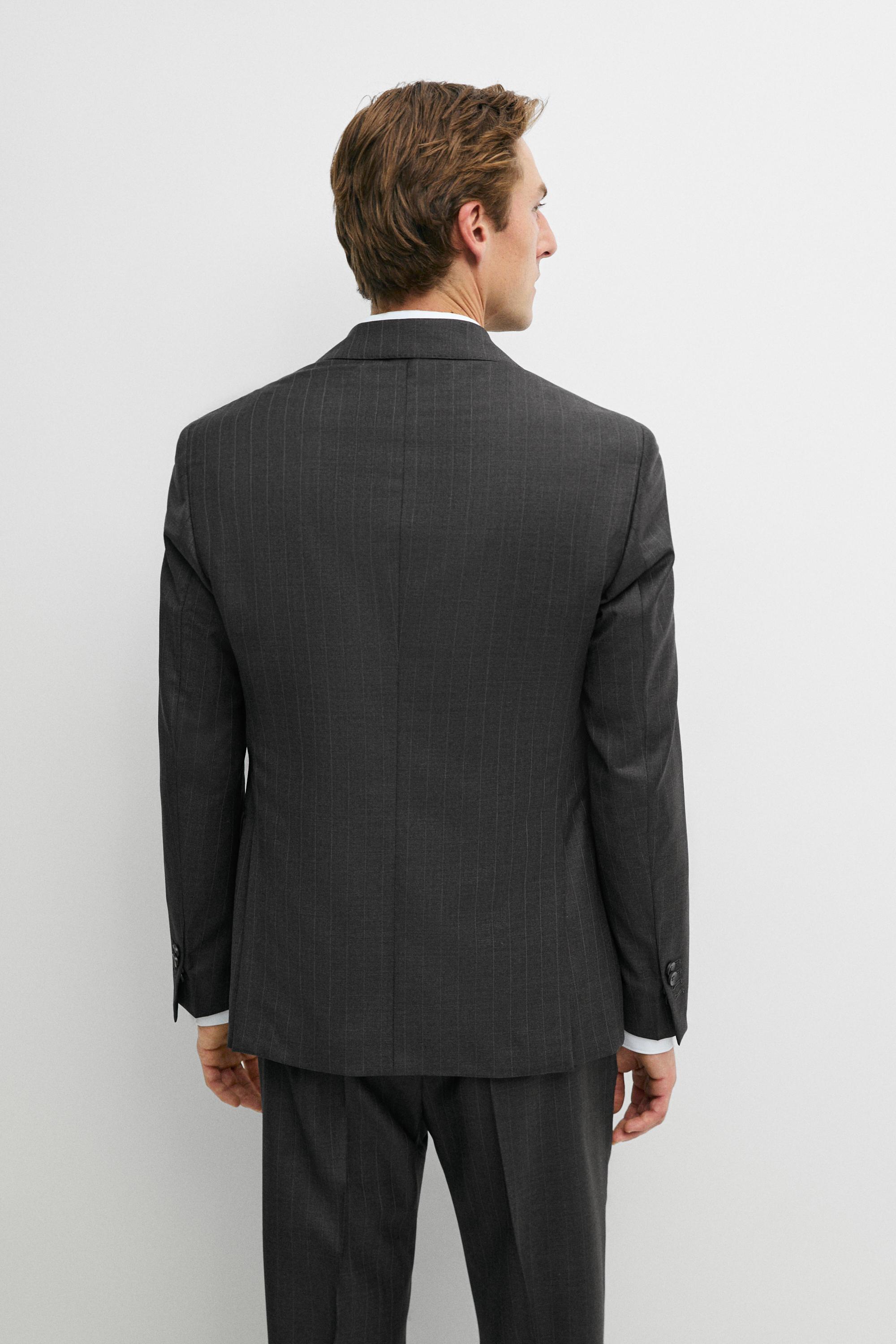 100% wool striped suit trousers