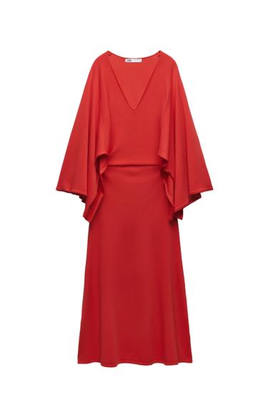 KNIT DRESS WITH CAPE SLEEVES